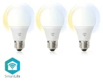 Nedis SmartLife LED žiarovka E27 / Žiarovka / Wi-Fi / 800 lm / 9 W / 2700-6500 K / Stmievateľná / Android iOS (WIFILW33WTE27)