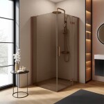 REA/S - Sprchová kabína Hugo 90x80 Copper Brush KPL-K6965