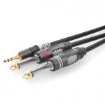 Sommer Cable HBA-3S62-0300 jack audio prepojovací kábel [1x jack zástrčka 3,5 mm - 2x jack zástrčka 6,3 mm (mono)] 3.00 m čierna; HBA-3S62-0300