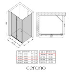 CERANO - Sprchovací kút Volpe L/P - 6 mm - chróm, transparentné sklo - 80x70x190 - zalamovacia CER-427189