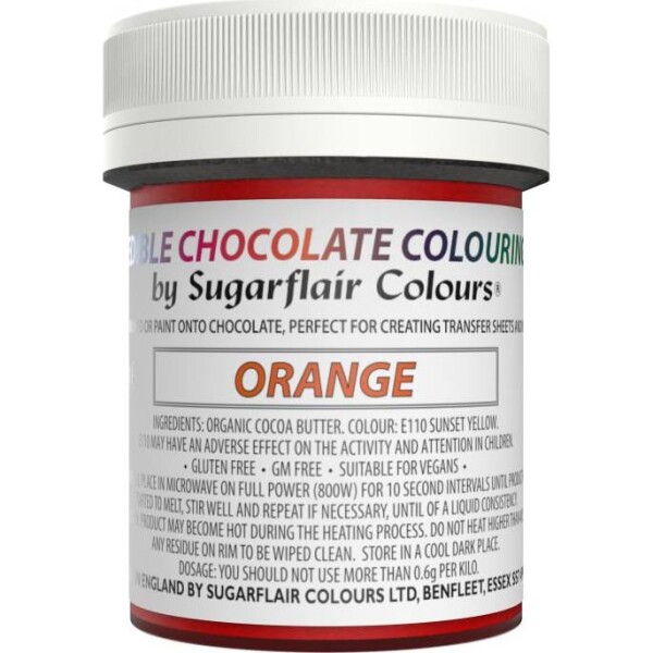 Oranžová potravinářská barva do čokolády 35 g - Sugarflair - Sugarflair