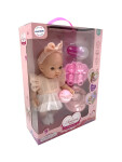 Mamido Mamido Bábätko bábika v ružových šatách s doplnkami MT1215
