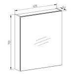 Mereo Aira, kúpeľňová galerka 60 cm, zrkadlová skrinka, dub Kronberg CN715GD