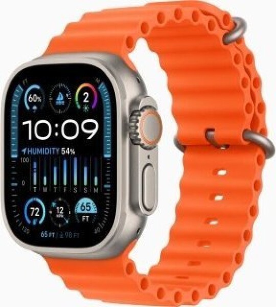 Apple Watch Ultra 2 GPS + Cellular 49mm Titanium Case Ocean Band Oranžový (mreh3cs/a)