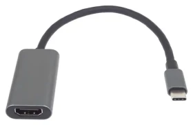 PremiumCord Prevodník USB-C na HDMI sivá / Redukcia / 4K 30Hz / kovové púzdro (ku31hdmi16)
