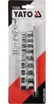 YATO Sada TORX nástavcov E5-E16 9 ks / Sada nástavcov / 1/4" a 3/8" / CRV 6150 (YT-0520)
