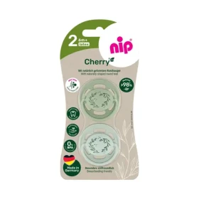 NIP Cherry NATURE line Cumlík kaučuk veľkosť 2 (6m+) zelená/zelená 2ks (NIP38880-51)