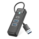 Orico PWC2U-U3 čierna / USB hub / 2x USB-A 3.0 / 1x USB-C 3.0 / kábel 1,8 m