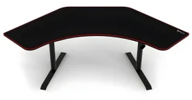 Arozzi ARENA ANGELO Black / Herný stôl / rohový / čierny s červeným okrajom / D: 225cm / Š: 102cm / V: 71cm-81cm (ARENA-ANGELO-BK)