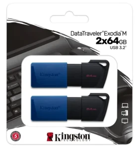 Kingston DataTraveler Exodia M 64 GB modro-čierna / Flash disk / USB-A 3.2 Gen 1/2 ks v balení (DTXM/64GB-2P)