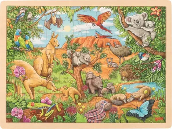 GOKI Drevené puzzle Austrálske zvieratá