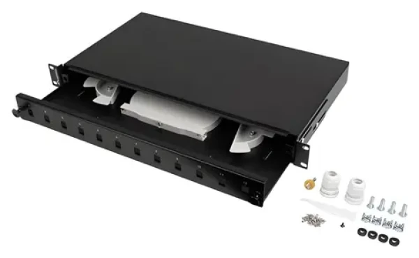 Lanberg Optický patch panel 19" 1U / 12× SC Duplex / 12× LC Quad / čierny (FOP1-12SS-LDB)