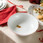 Bella Rose Porcelánová misa Zlaté prasiatko / červená linka 1,2 l