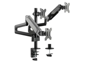 Equip stolný držiak pre 3 monitory čierna / Stolný držiak pre monitor / 17-27" / nosnosť 7 kg / VESA 75-100 mm / 360° (650134)