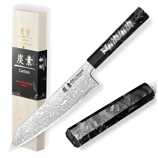 Dellinger Carbon Fiber Octagon / Nôž Chef/Kiritsuke / 215 mm (XZ-PM80-QFD-CF)