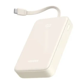 Ugreen PB505 Powerbanka 20000mAh biela / vstavaný kábel USB-C / 22,5 W / Port USB-A a USB-C (35340)