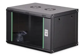 Digitus Dynamic čierna / Nástenný rozvádzač / 19" / 7U / 385x600x450 mm / sklenené dvere / IP20 (DN-37101)
