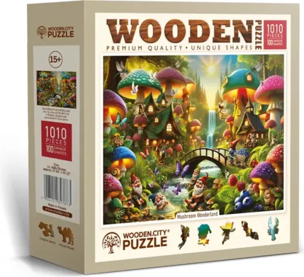 Wooden City Drevené puzzle Hubová ríša divov