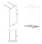 BESCO - Walk-in sprchovací kút AVEO DUE - Pevná stena - 30 cm, Rozmer A - 100 cm BCAVEODUE100+BCAVEO30