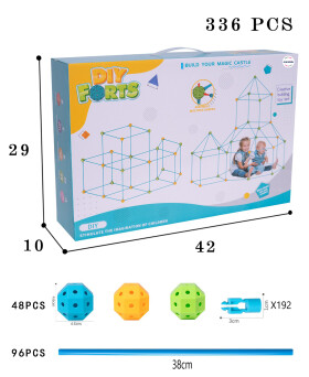 Mamido Mamido DIY pevnosti Konštrukčná stavebnica veľké slamky a spojky 336 dielov Magic Forts