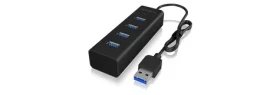 IcyBox IB-HUB1409-U3 USB Hub čierna / 4x USB 3.0 / s pripojením USB 3.0 AM (IB-HUB1409-U3)