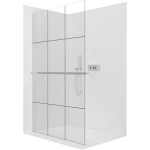 CERANO - Sprchová zástena Walk-in Crystal Ľ/P - 8 mm + polička/držiak na uteráky - bezvzperový systém - chróm, industriálne sklo - 160x200 CER-8050BD6839