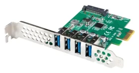 Lanberg PCIe karta 4X USB 3.1 Gen1 / PCIe rozširujúca karta / 4X USB 3.2 Gen 1 Type-A / Low Profile (PCE-US3-004)