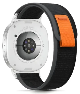 Tech-Protect Nylon Stripe čierna/oranžová / Remienok pre Samsung Galaxy Watch / 40/44/46 mm / Nylon