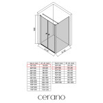 CERANO - Sprchovací kút Antelo L - Ľ/P - 6 mm - chróm, transparentné sklo - 76x40 - otočný CER-666799
