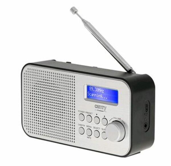 Camry CR1179 strieborná / Prenosné DAB rádio / DAB 12- 24 / 2 000 mAh / displej / dopredaj (CR 1179)