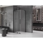MEXEN/S - Velar L sprchovací kút, posuvné dvere 120 x 120, dekor, čierna 871-120-120-33-70