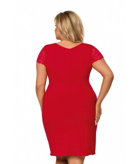 Dámska nočná košeľa Tess červená plus - Donna Červená 5XL