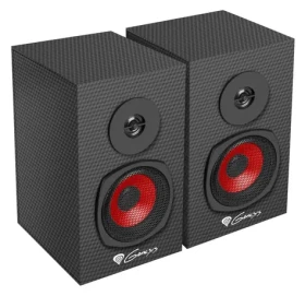 Genesis Helium 200 čierno-červená / Reproduktory / 20W RMS / 2.0 stereo / drevo / Jack 3,5 mm (NCS-1305)