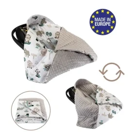 Bomimi Zavinovacia deka do autosedačky minky pojazdná zoo, šedá xy (BO2208GRY041)