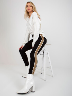 Dámske legíny VI LG 5020.17X Black With Beige - FPrice M černá-béžová