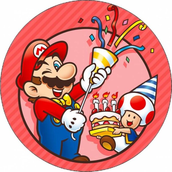 Jedlý papier Super Mario oslava 19,5 cm - Pictu Hap - Pictu Hap