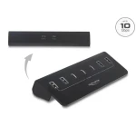 DeLock USB hub 7portový čierna / USB hub / 3× USB-C + 4× USB-A / 10 Gbps / kovové telo (64283)