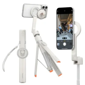 Spigen S582W béžová / Selfie tyč / MagFit+ / Bluetooth spúšť / 27,8-166,5 cm (AMP11373)