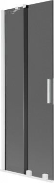 MEXEN/S - Velar dvojkrídlová posuvná vaňová zástena 75 x 150, grafit, biela 896-075-000-41-20