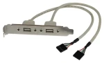 StarTech USB slotový panel adaptér strieborná / Redukcia / 2x USB-A / IDC / 0,29 m (USBPLATE)