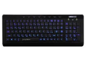 AMEI AM-K3001B čierna / Drôtová klávesnica / CZ layout / USB / Modré podsvietenie / Multimediálne klávesy (AMEI AM-K3001B)