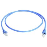 Telegärtner 100008031 RJ45 sieťové káble, prepojovacie káble CAT 6A S/FTP 0.25 m modrá samozhášavý, s ochranou, párové tienenie, dvojžilový tienený, bez; 100008031