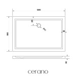 CERANO - Sprchová vanička obdĺžniková Soto - akrylát - biela lesklá - 120x80x5 CER-425557