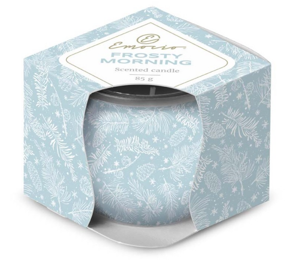 Emocio Sklo Dekor 70x62 mm Frosty Morning - Winter Woods, vonná svíčka