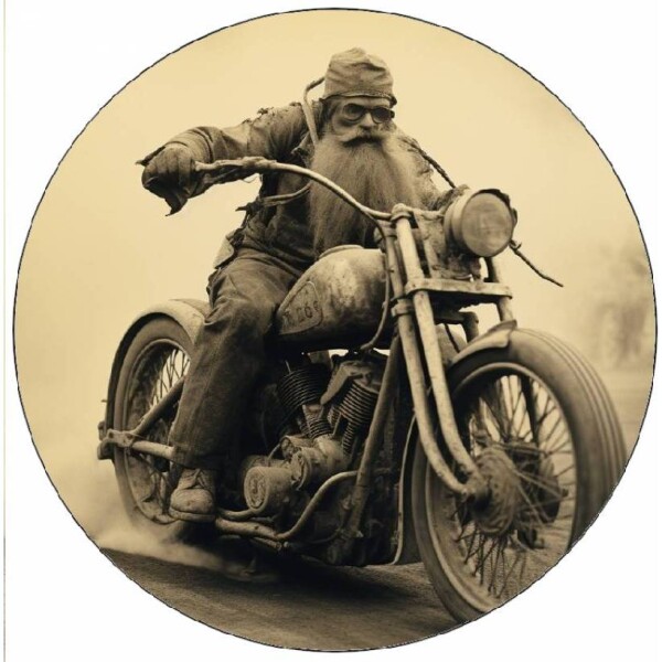 Jedlý papier jazdec na Harleyi retro, foto 19,5 cm - Pictu Hap