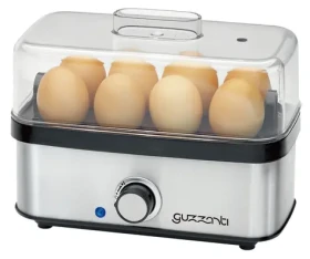Guzzanti GZ 608 strieborná / varič vajec / 400W / pre 8 vajec / vajcia na tvrdo mäkko / nadstavec na prípravu omelety (GZ 608)