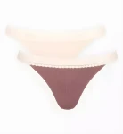 Dámské tanga GO Ribbed Tanga C2P - Triumph světlá kombinace hnědé (M003) 00XS