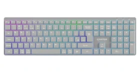 Canyon HKB-W11 šedá / Klávesnica / bezdrôtová / vodeodolná / RGB podsvietenie / CZ/SK layout (CNS-HBTK11G-CS)