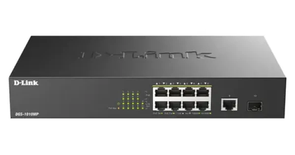 D-Link DGS-1010MP/E / Switch / Gigabitový / PoE / kovové prevedenie / čierna (DGS-1010MP/E)