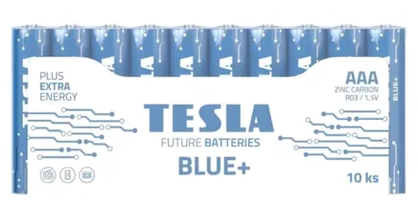 TESLA BLUE+ Zinc Carbon / Batéria mikrotužková AAA (R03) / 10 ks / fólia (15031010)